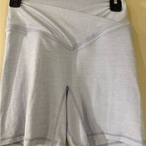High-Rise Light Gray Athletic Shorts for Women